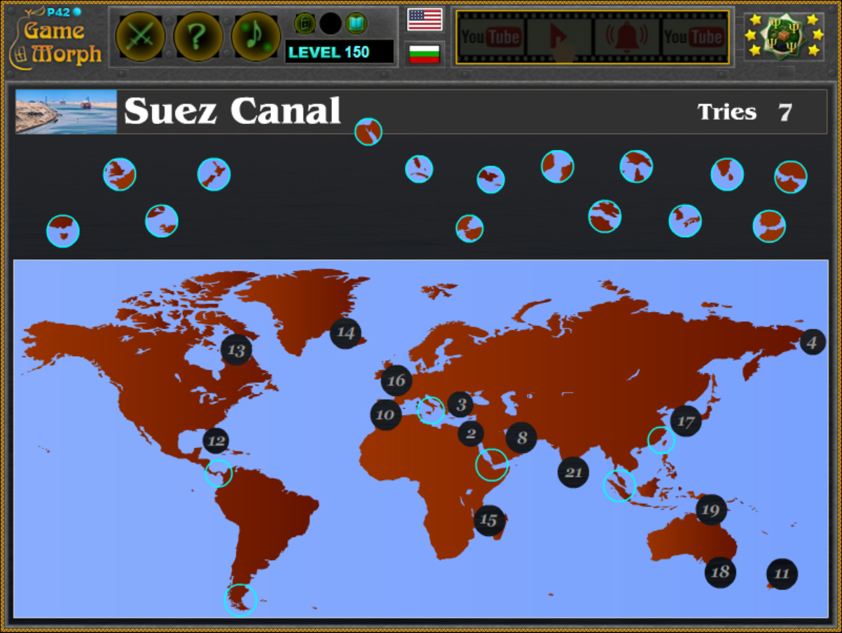 World Straits Puzzle Geography Learning Game