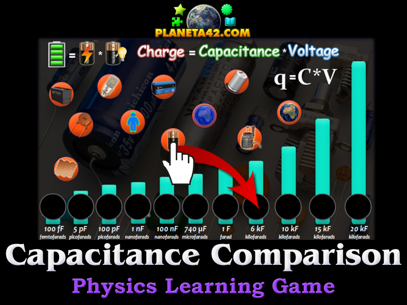 Electric Capacitance Comparison Physics Learning Game