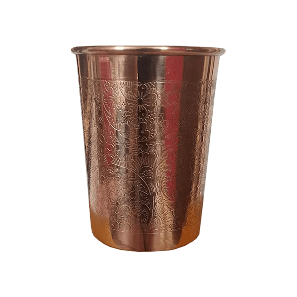 Vara glāze Copper Cup Engraved 330ml, CopperWare™ Ayurveda®