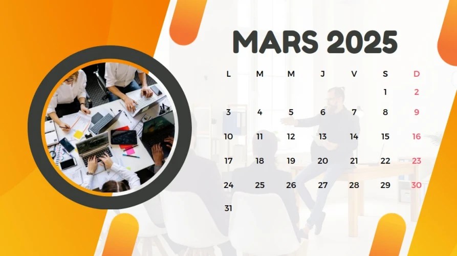 Calendrier 2025 à imprimer PDF et Excel