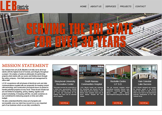 L.E.B. Electric - Planet Media Website Development