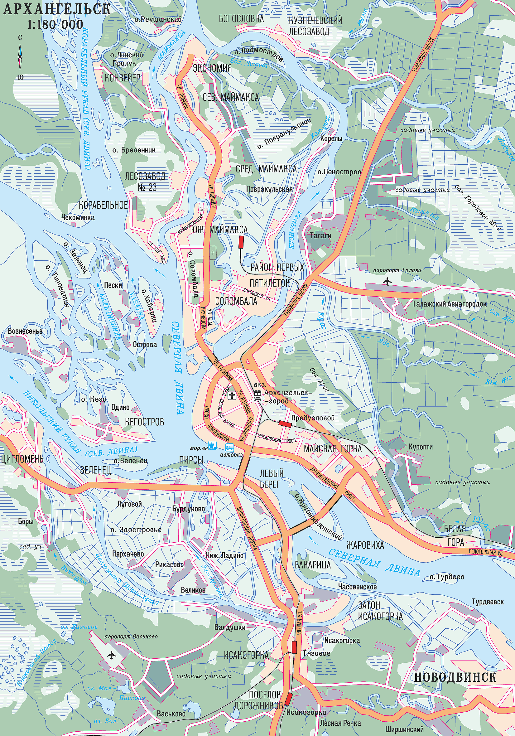 Archangelsk Karta Map of Arkhangelsk. City maps of Russia —