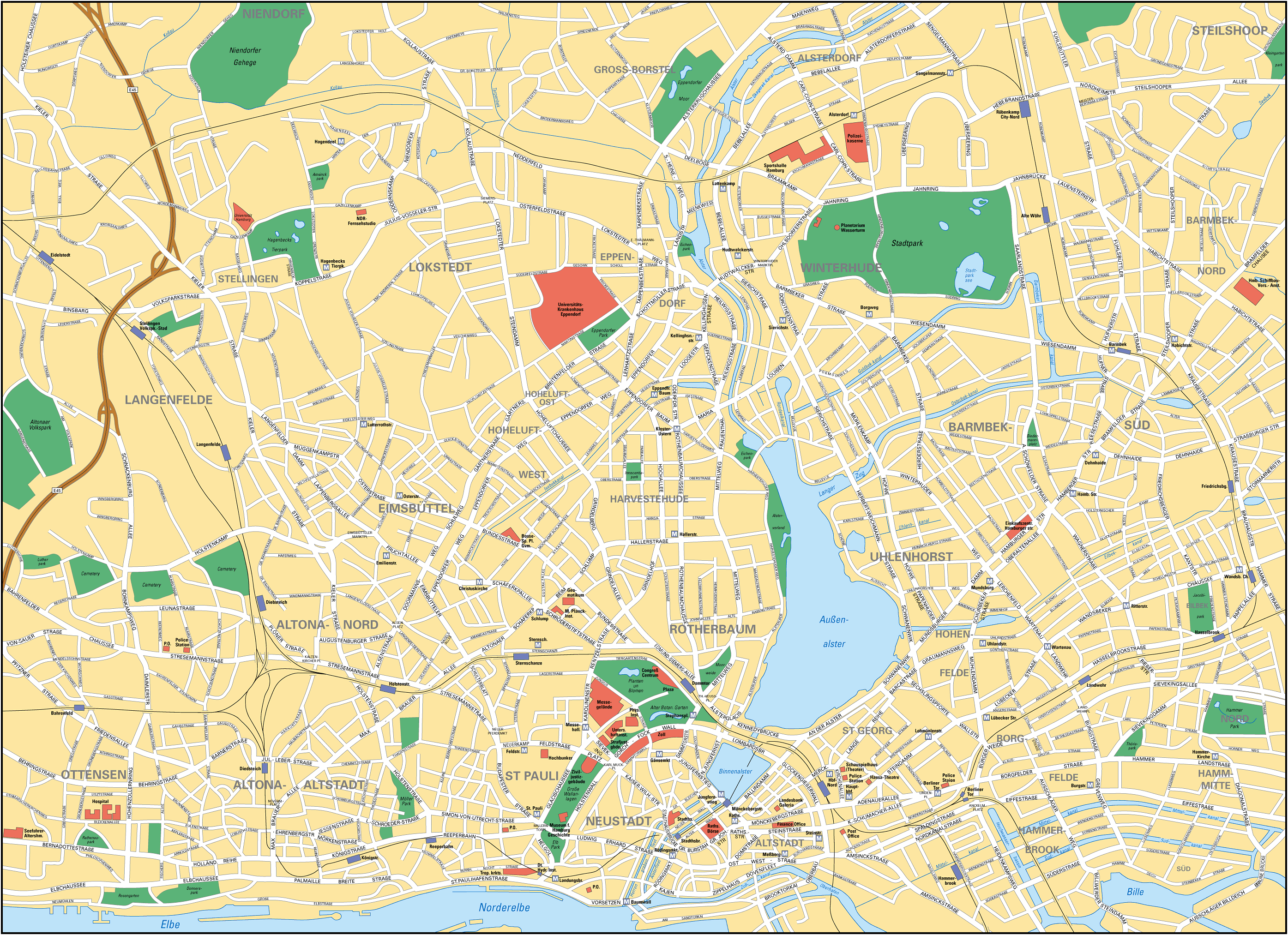 Hamburg Op Kaart Online Map of Hamburg. City maps of Germany —