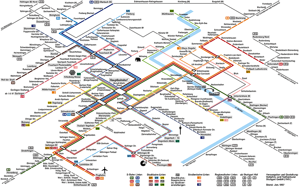 Metro map of Stuttgart. Metro maps of Germany. —