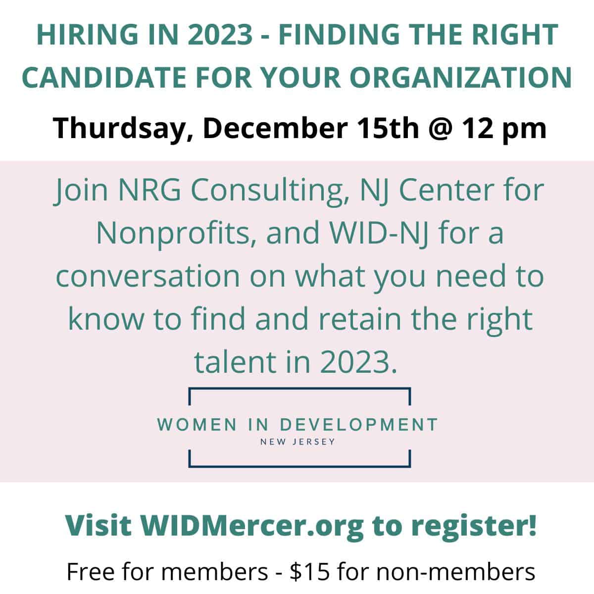 Mercer County Events October 2023 Women in Development NJ Hiring in 2023 Finding the right candidate