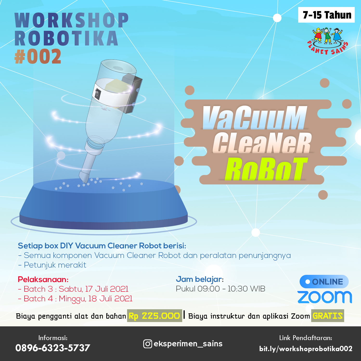 ROBOTIKA 002 VACUUM CLEANER ROBOT SabtuMinggu, 1718 Juli 2021 SAINS