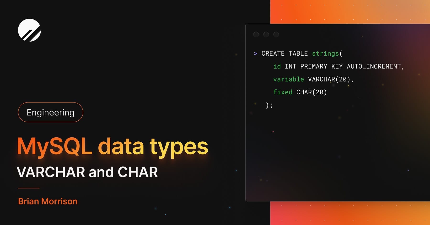 MySQL data types VARCHAR and CHAR