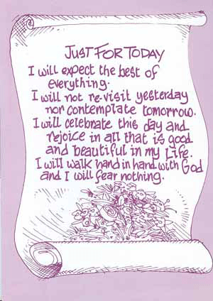 Aa Just For Today Card - Just For Today Greeting Cards Fine Art America