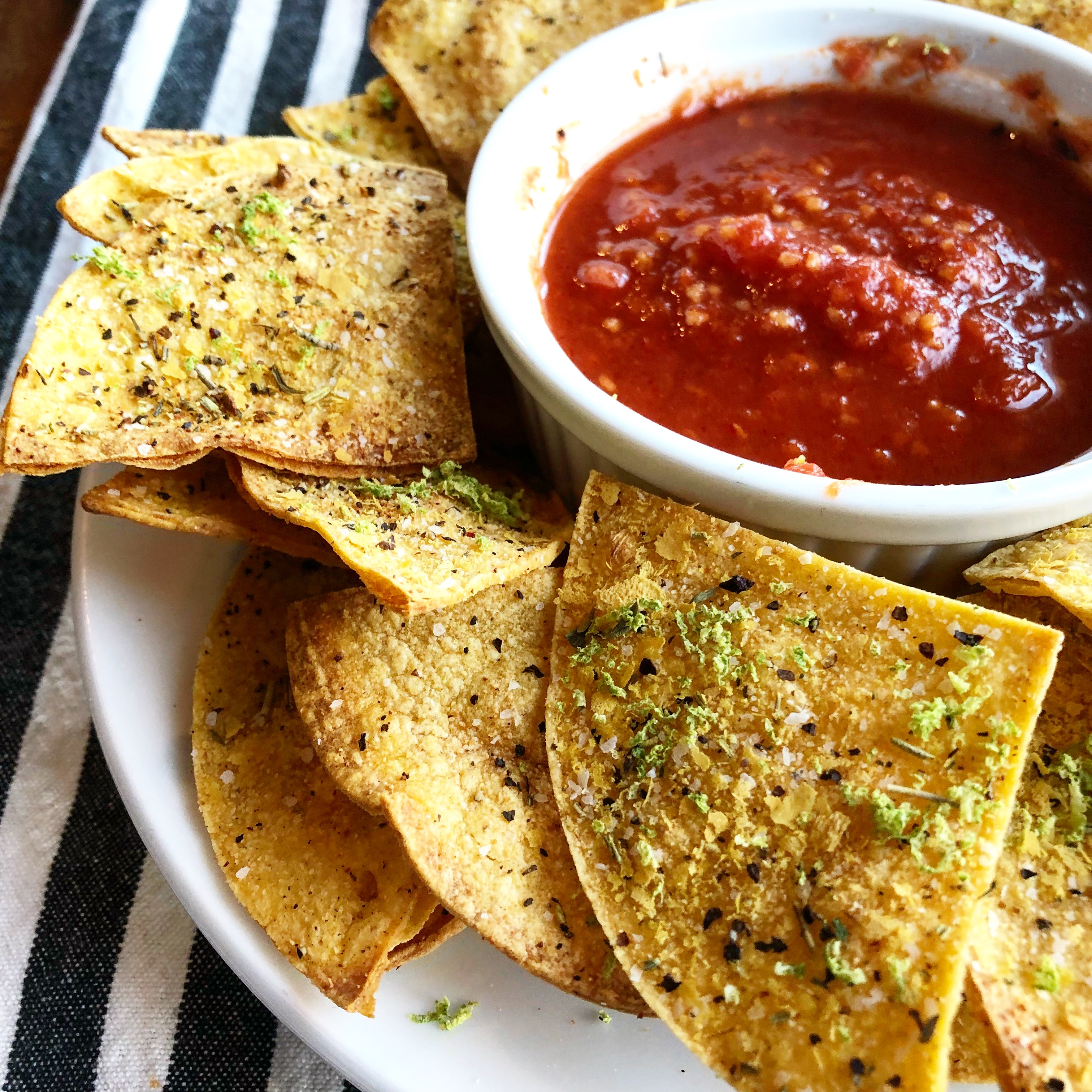 Baked Lime Corn Chips
