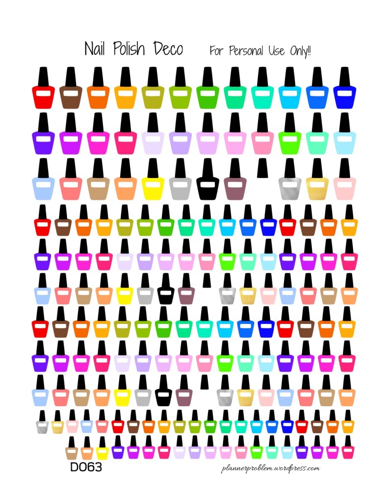 Nail Polish Deco! | Free Printable Planner Stickers – PlannerProblem