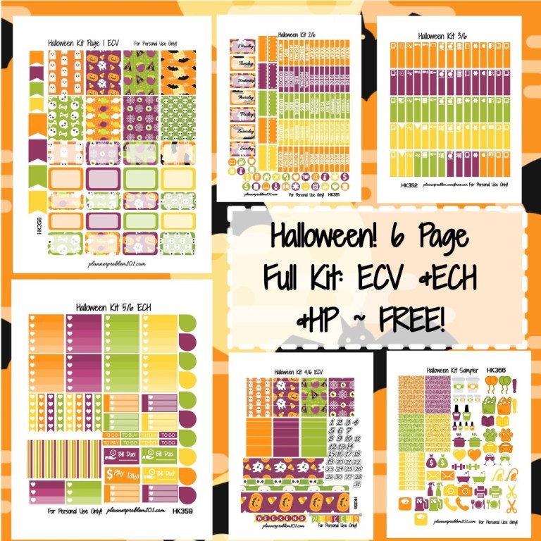 Halloween KIT! Free Printable Planner Stickers PlannerProblem