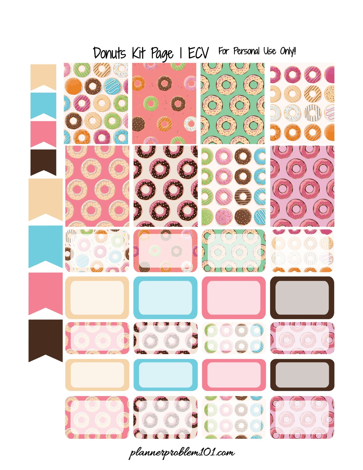 Cute Printable Stickers For Planner Organizer Vector Image