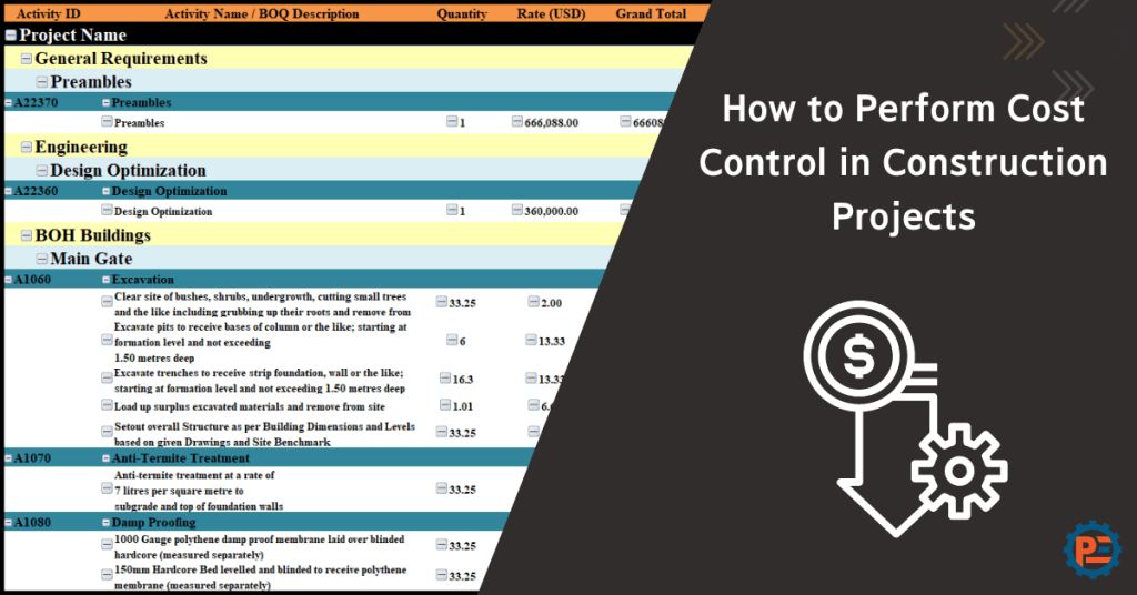 How to perform Cost Control in Construction Projects Planning