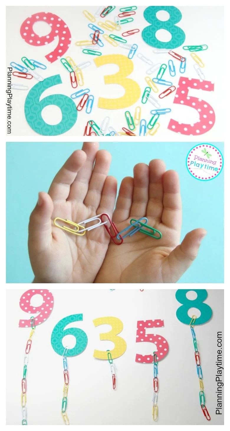 Paperclip Chain Preschool Counting Activity Planning Playtime