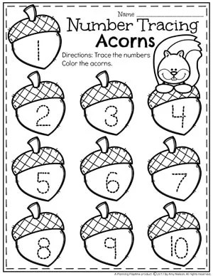 printable fall line tracing worksheets in 2021 fall preschool fall
