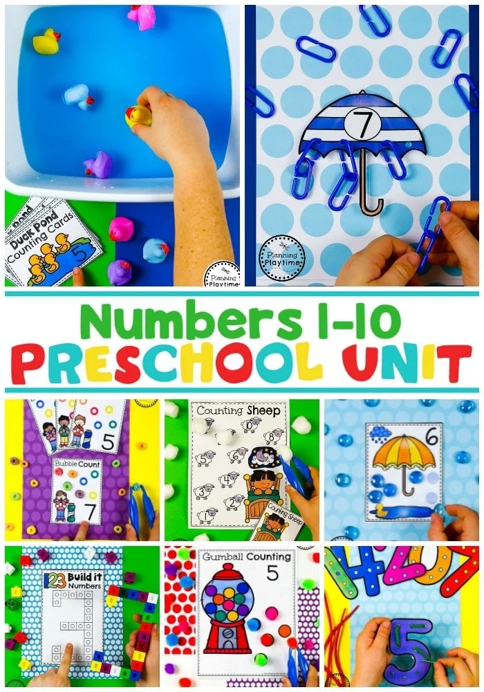 Preschool Numbers Unit Planning Playtime