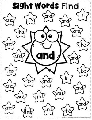 sight words for kindergarten planning playtime