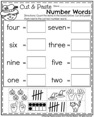 October Kindergarten Worksheets - Planning Playtime