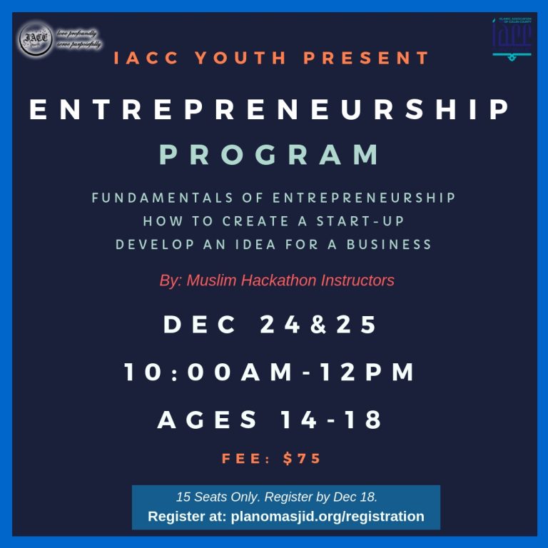 Youth Entrepreneurship Program Plano Masjid