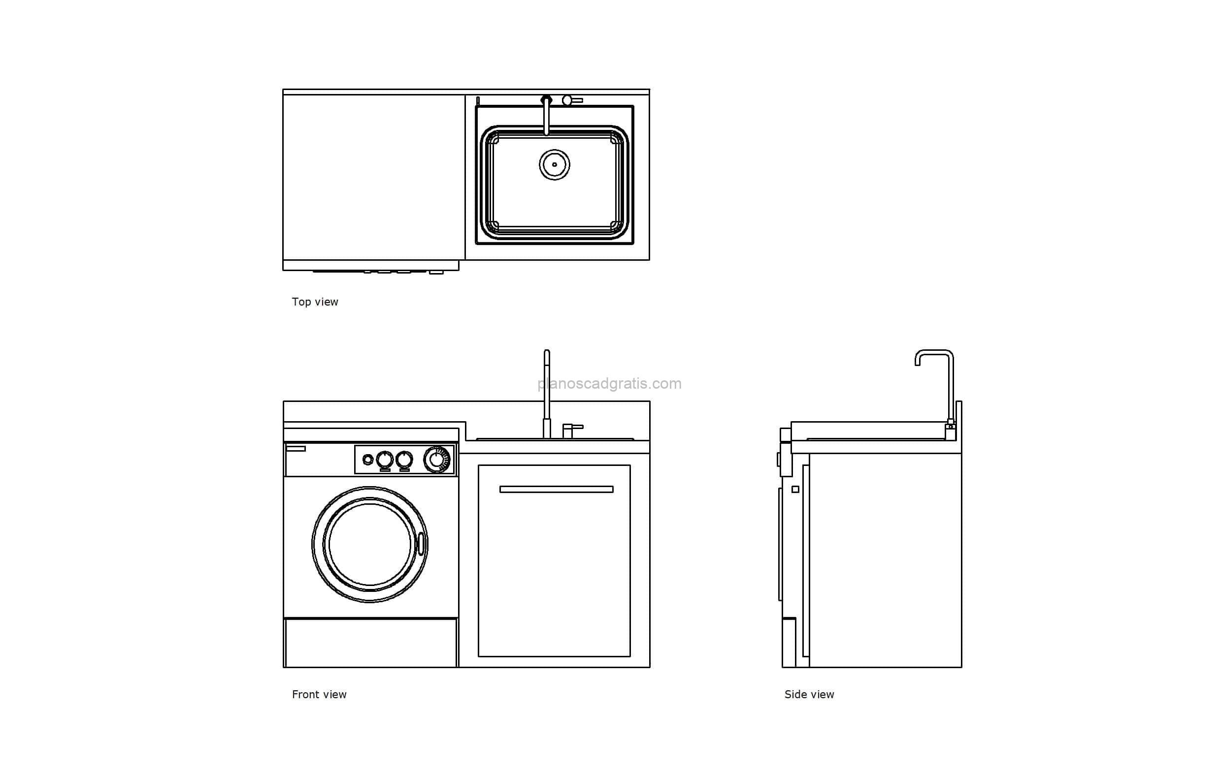 Area de Lavado Planos CAD Gratis