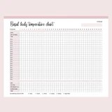 Printable Basal Body Temperature Chart | Instant Download PDF | A4 and