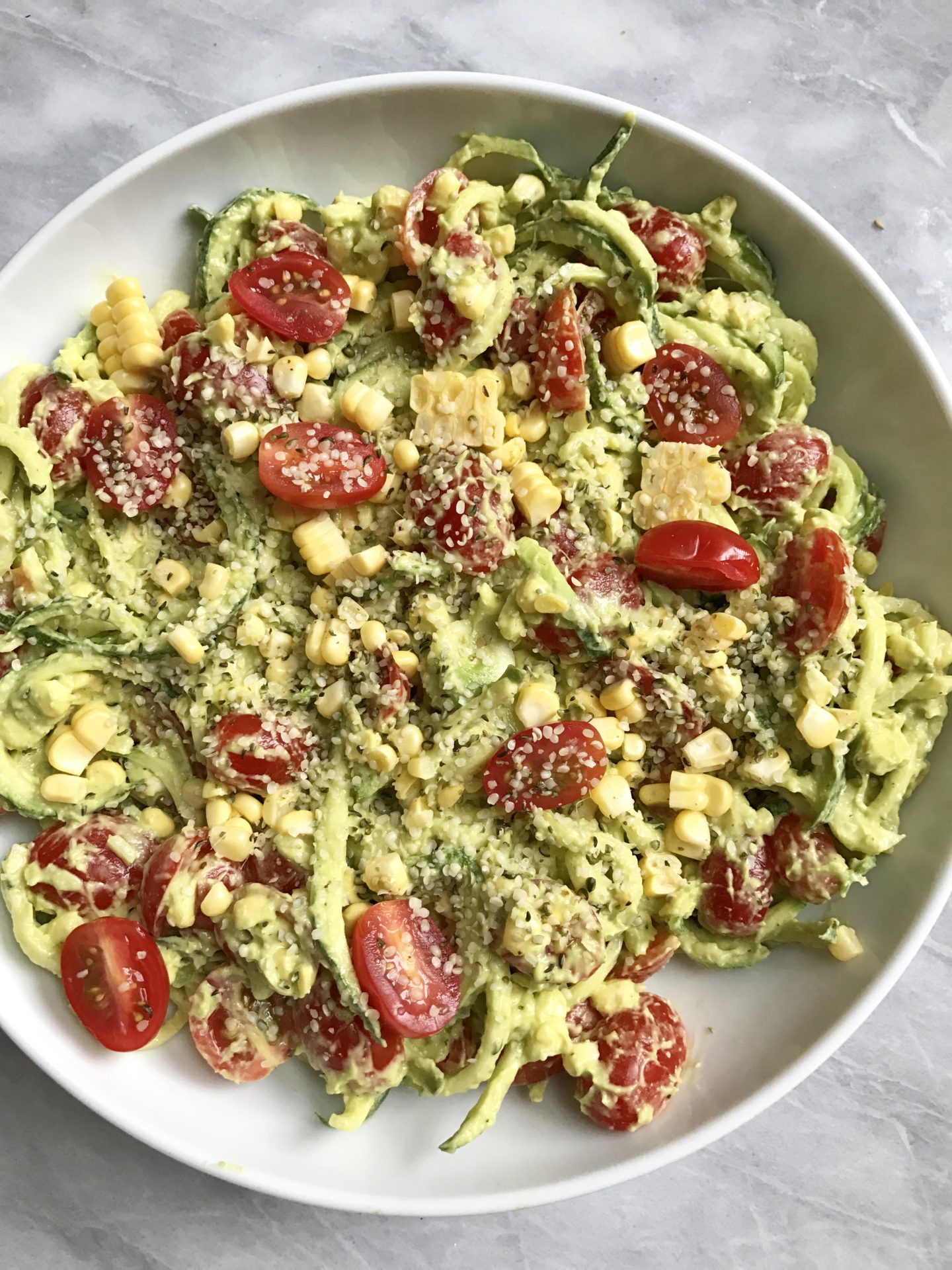 Creamy Raw Zucchini Noodles Salad Plant Based Jane