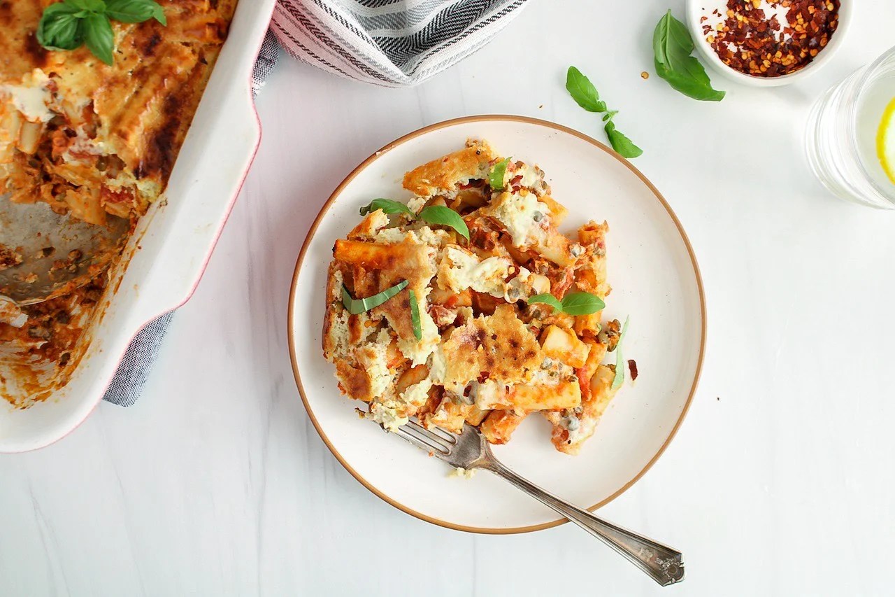 Vegan Baked Ziti with Lentils Plant Based Jess