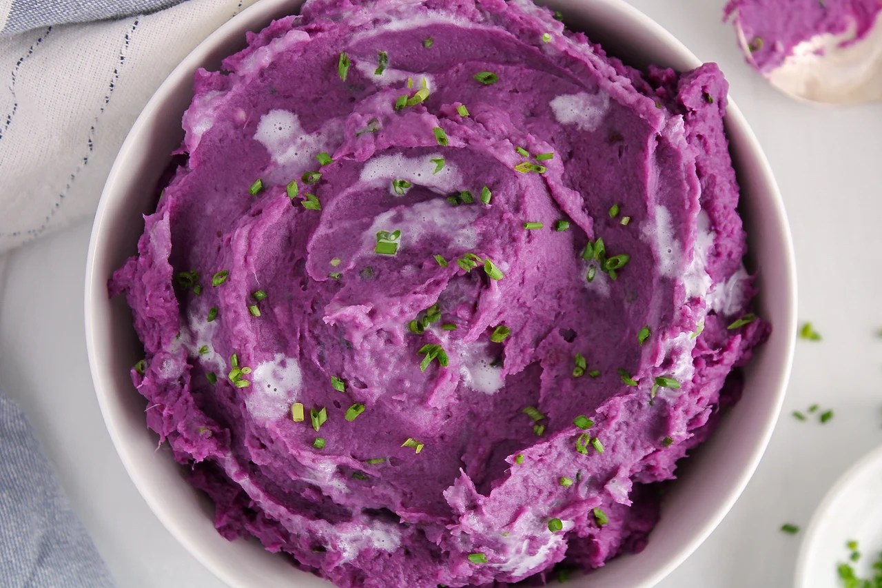 Mashed Purple Sweet Potatoes Plant Based Jess