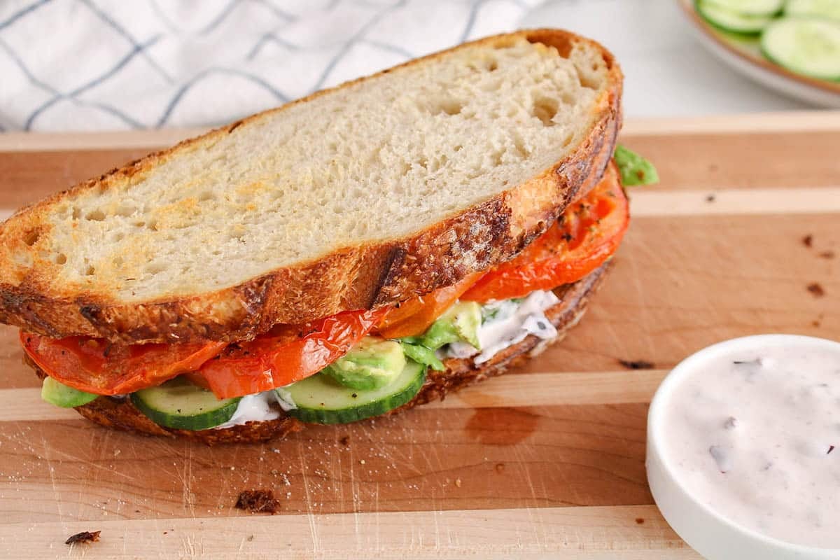 Roasted Tomato Sandwich with Vegan Aioli Plant Based Jess