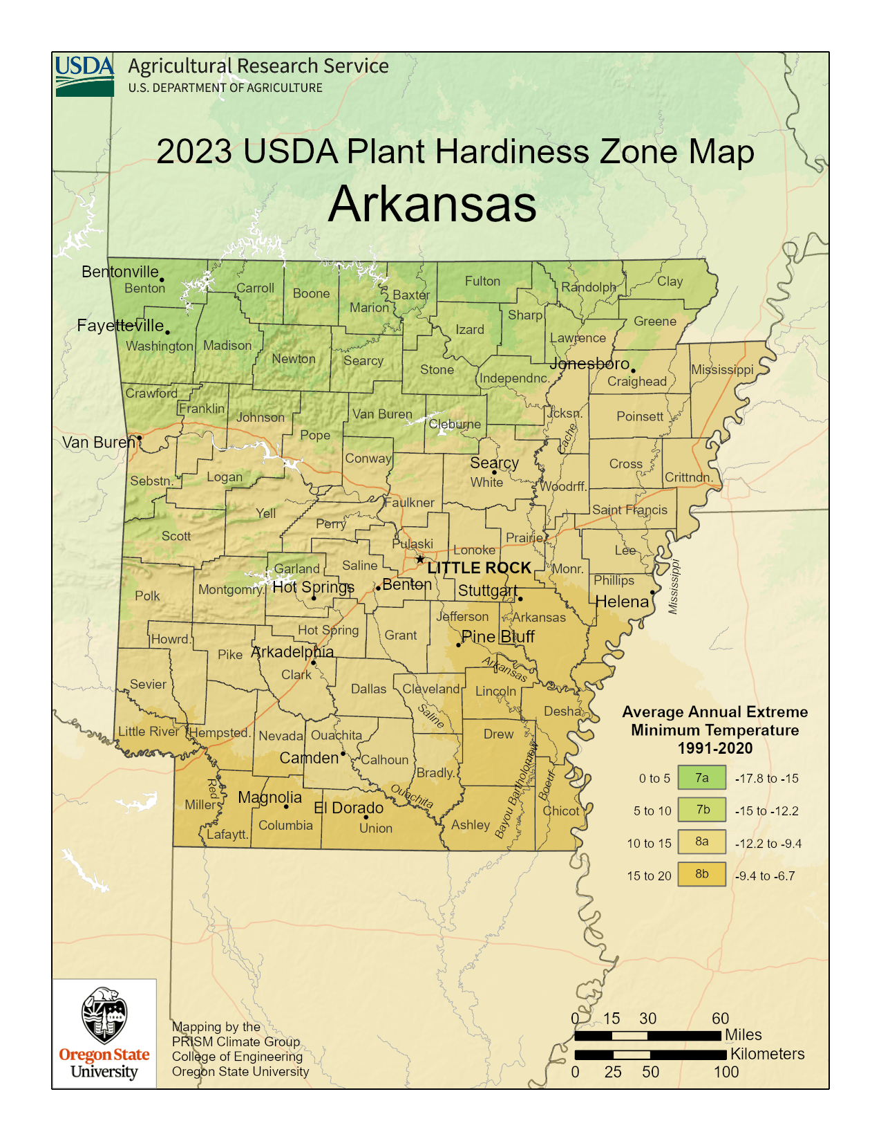 Arkansas Planting Zones Map of Arkansas Growing Zones