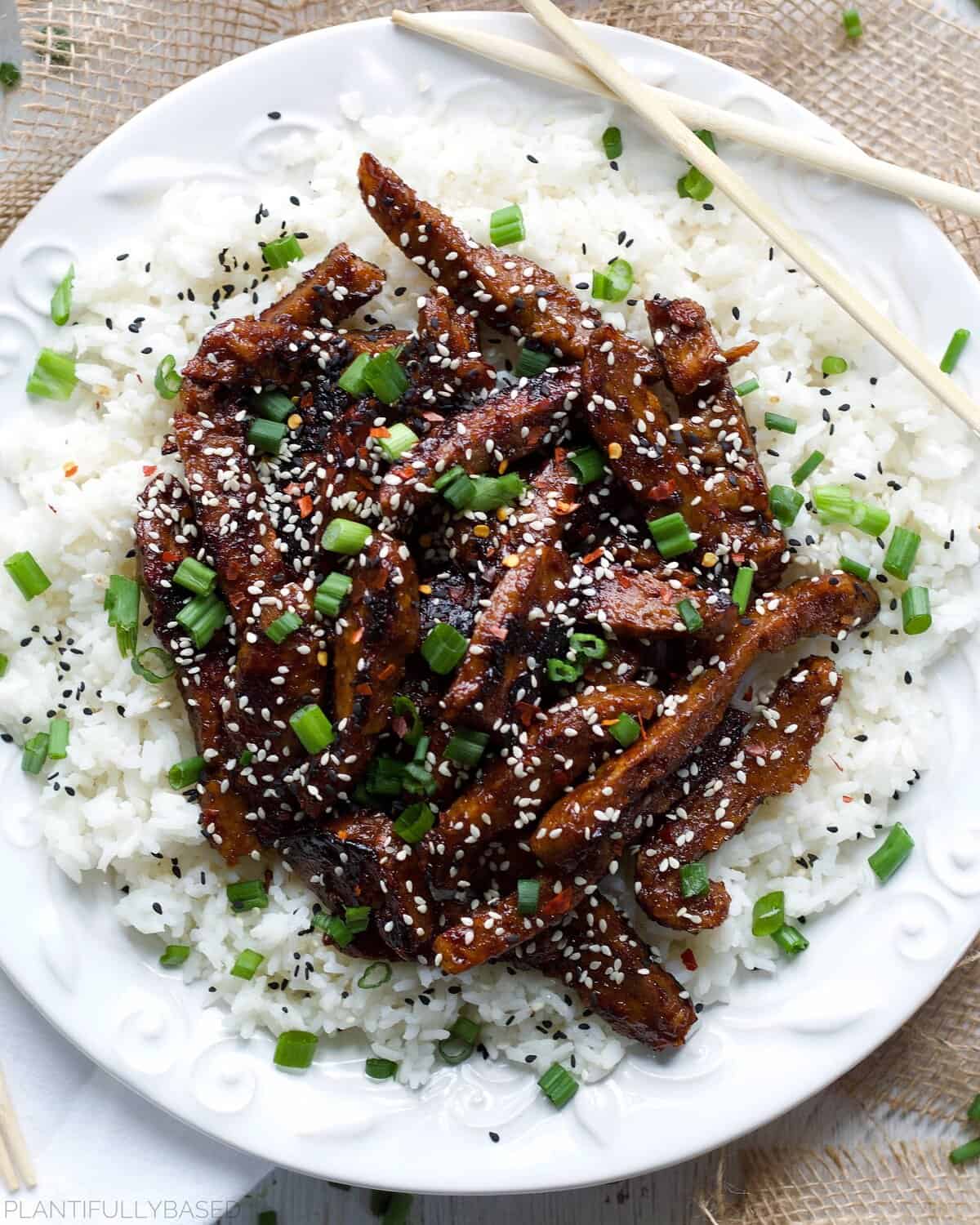 Vegan Mongolian Beef Plantifully Based
