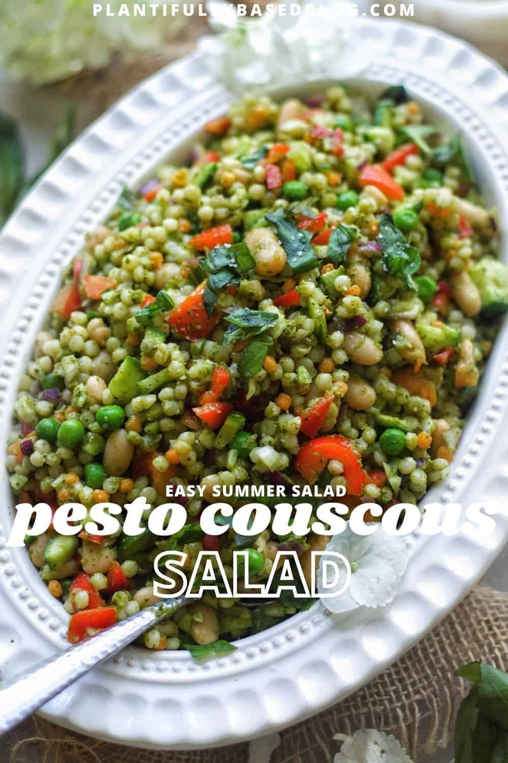 Pesto Couscous Salad Plantifully Based