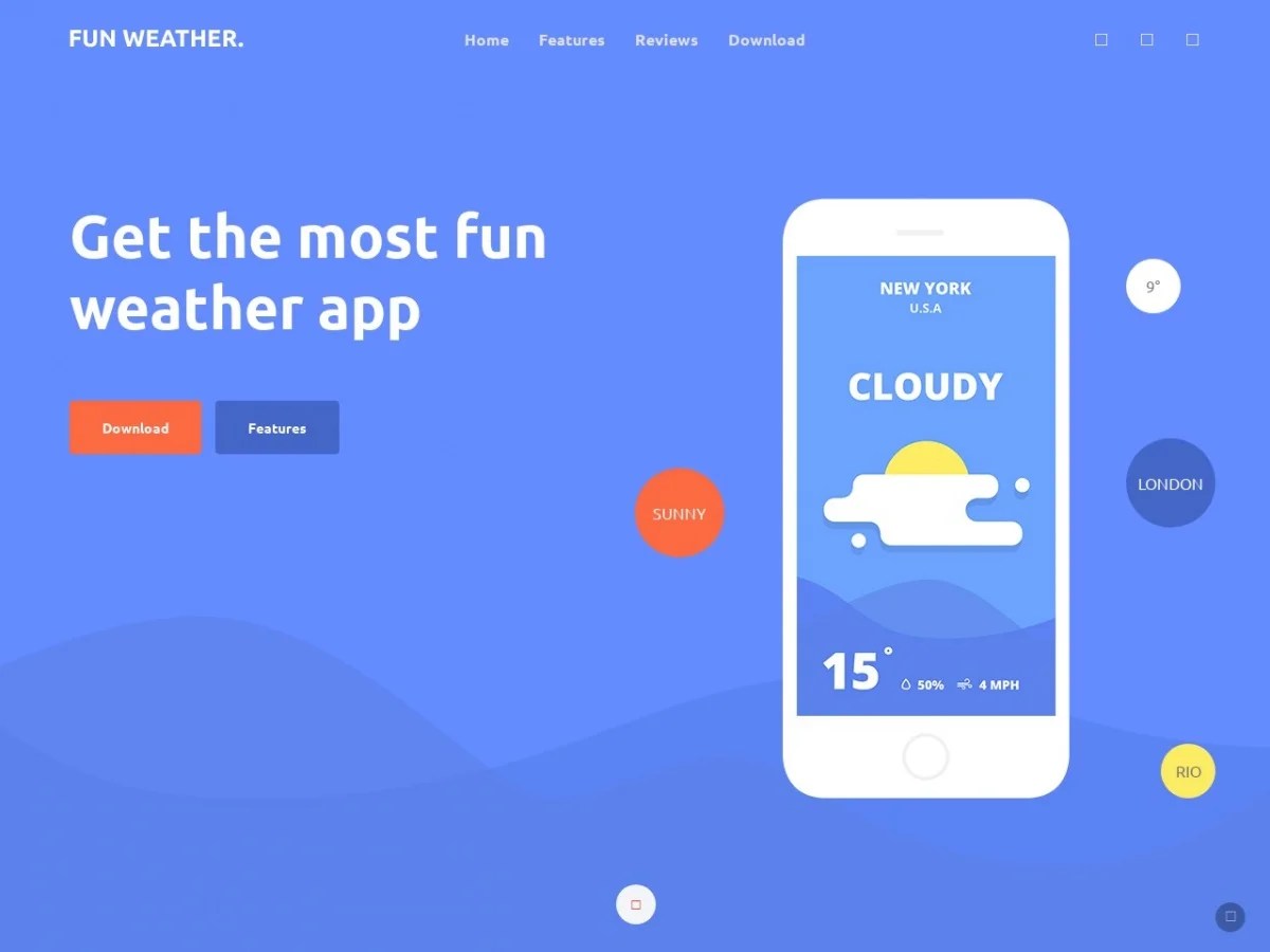 Download HTML/CSS Templates for Free Weather Apps Free HTML