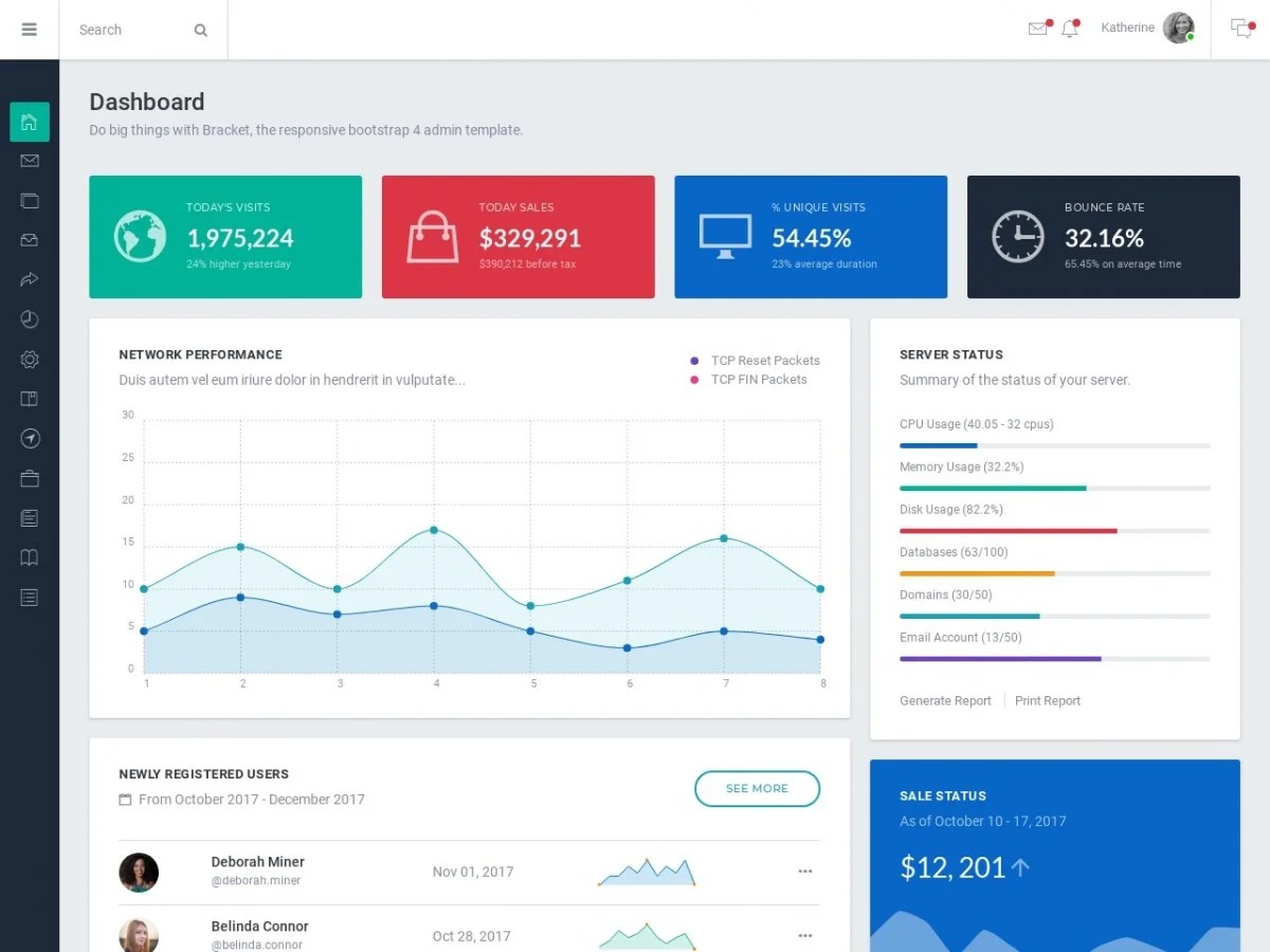 Plantilla  Simple Premium Bracket Responsive Bootstrap 4 Admin