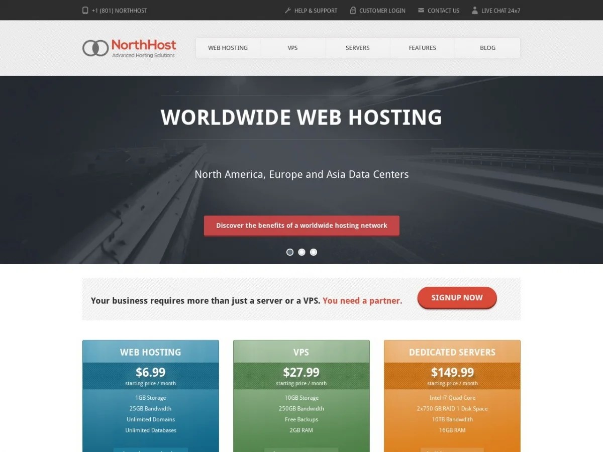 Plantilla HTML/CSS North Host Plantillas HTML Gratuitas