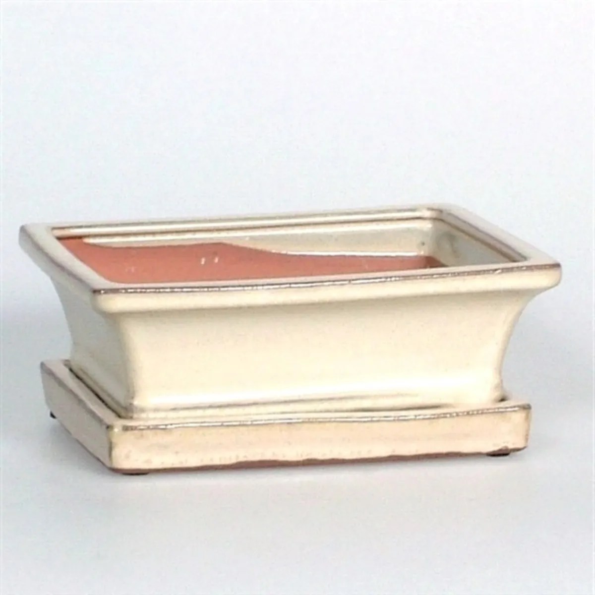 Ceramic Bonsai Pot & Saucer White Urban Plant Life