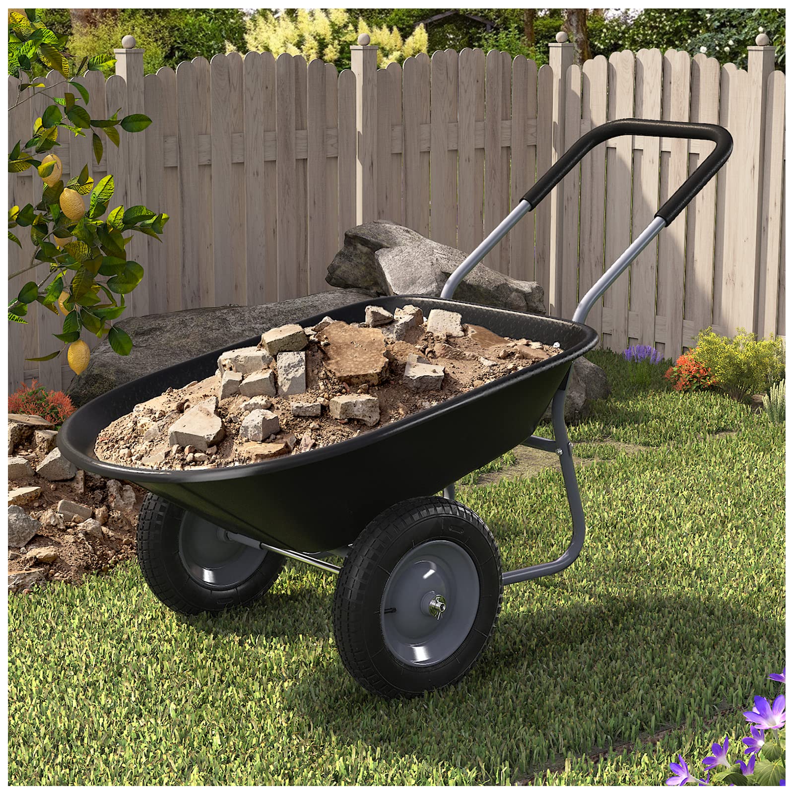 ARNOT Enlarged 2-Wheel Wheelbarrow