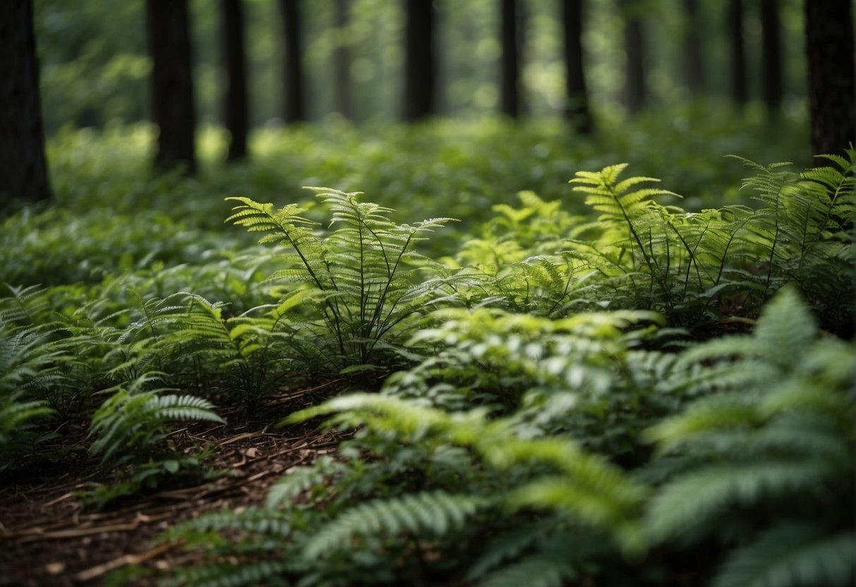 Lush forest with a mix of native and adaptive tree species in Indiana, showcasing the vibrant growth and diversity of the region&rsquo;s fastest growing trees