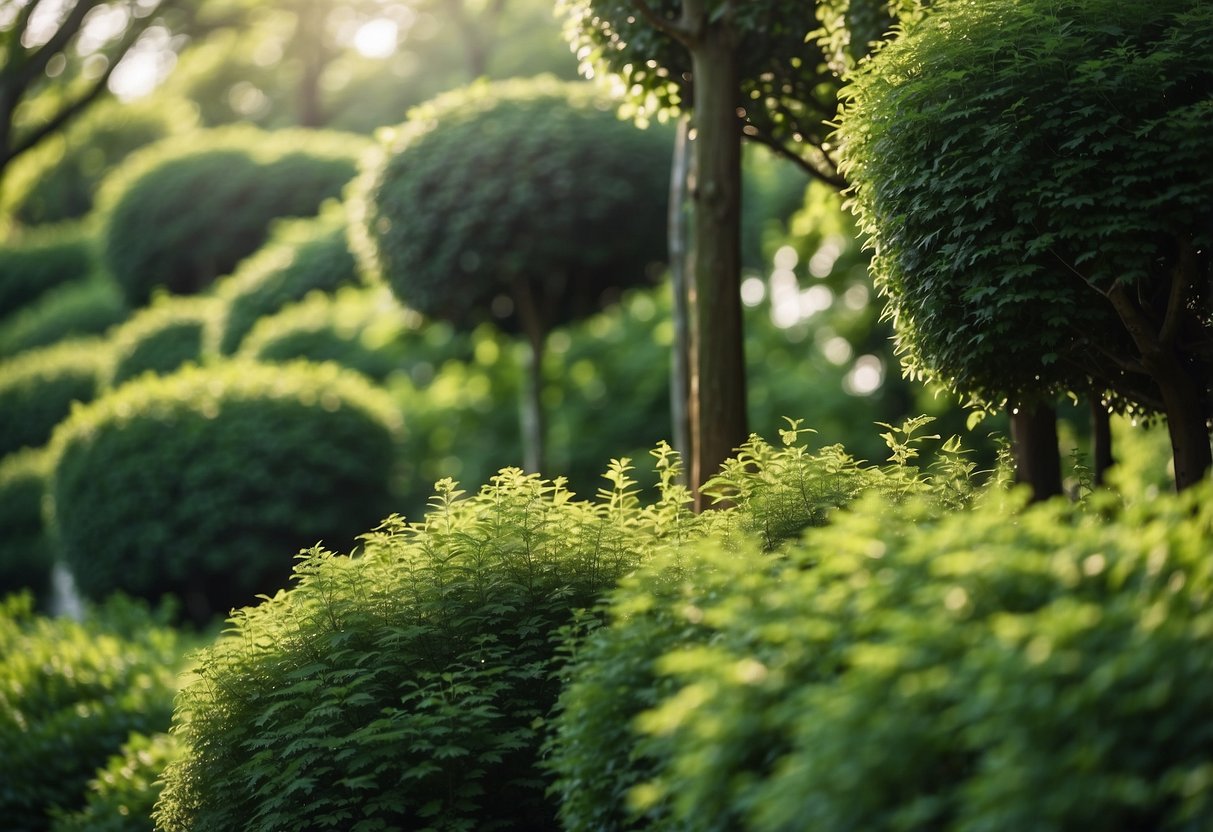 Lush green trees with compact growth, suitable for small yards in zone 3. Varied heights and textures create a natural and inviting landscape