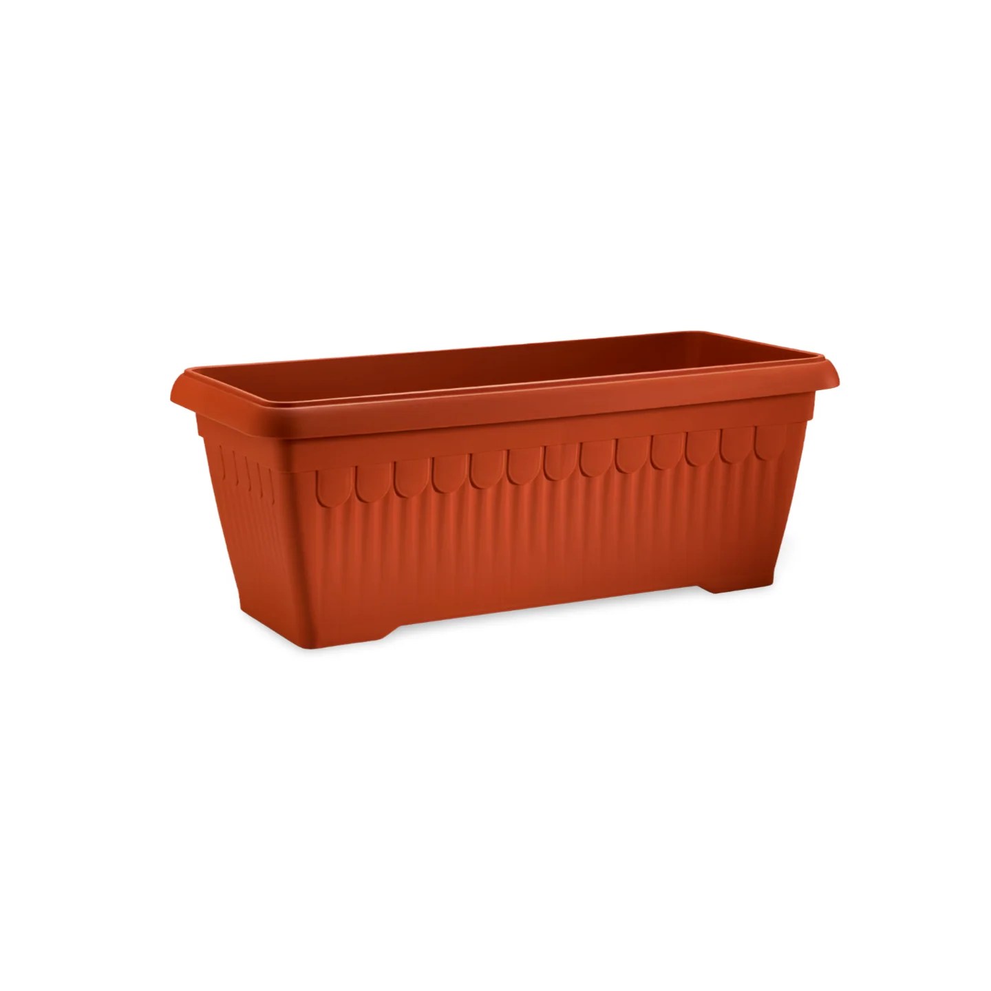 Brown Rectangle Plant Pot With Plate Plant and Pot Co.