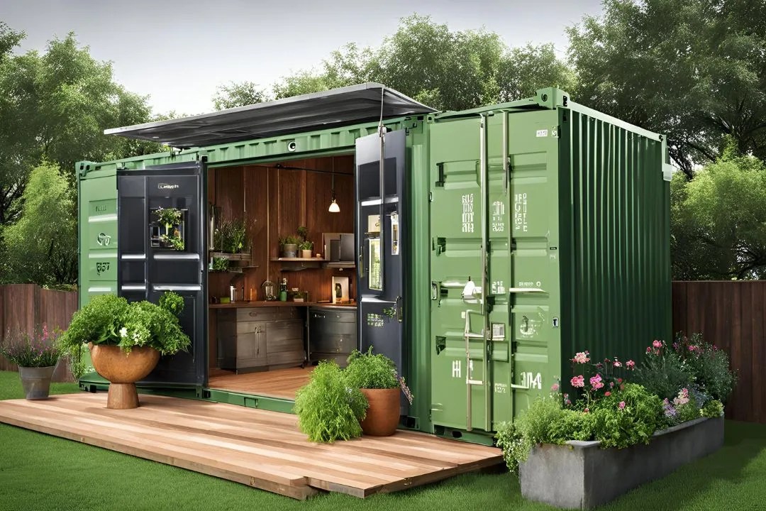 Repurposed Shipping Container Shed