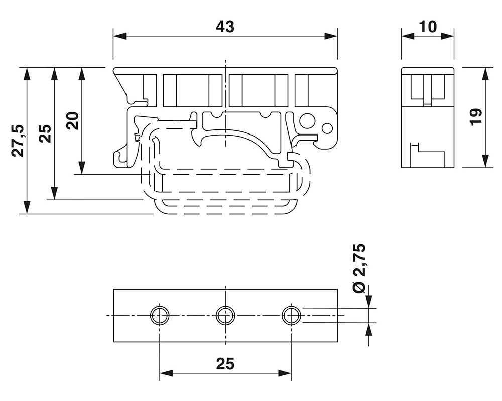 DIN Rail Adapter Kit (M3) PlasmaDan Electronics