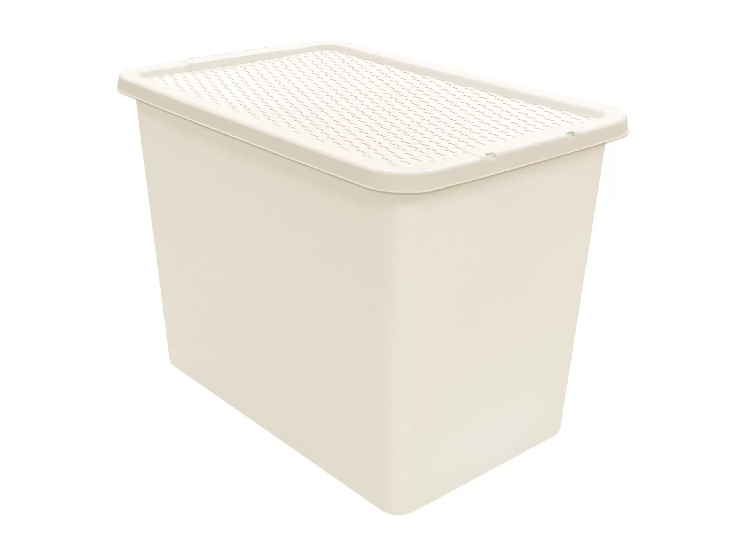 80 Litre Rattan Storage Box Cream Plastic Storage Boxes