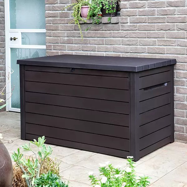 XXL Deck Box 870L Brown Plastic Storage Boxes