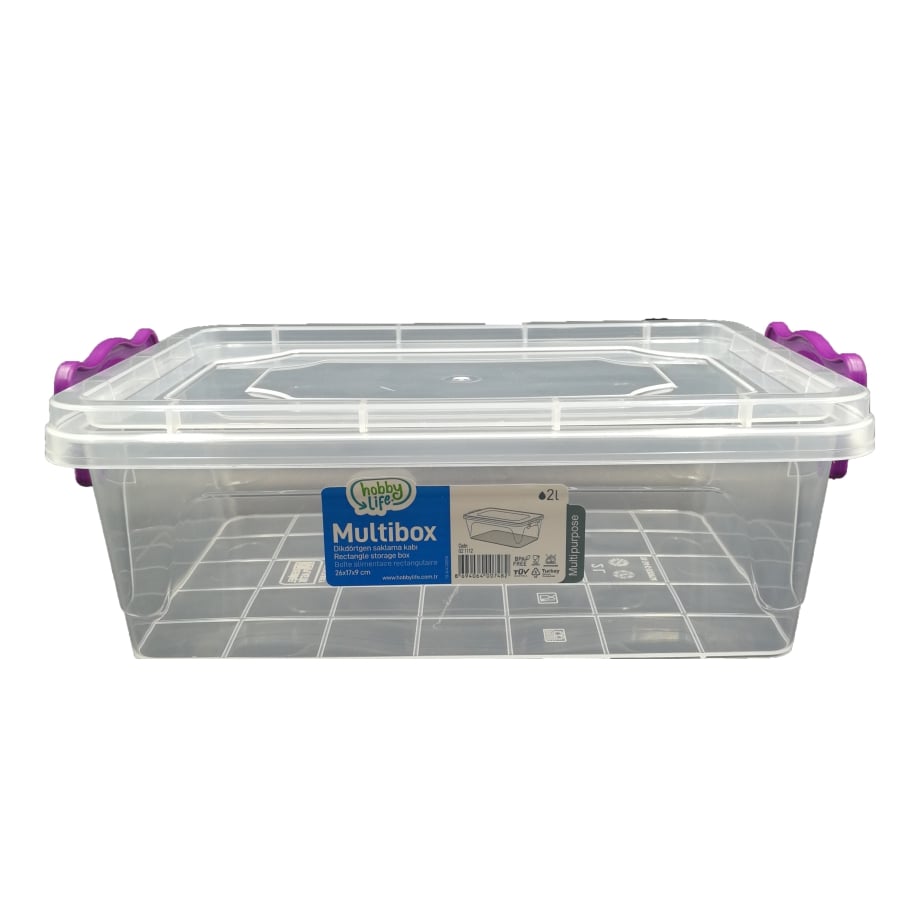 Hobby Life Multibox Rectangle Storage Box 2lt Plastic and Glass