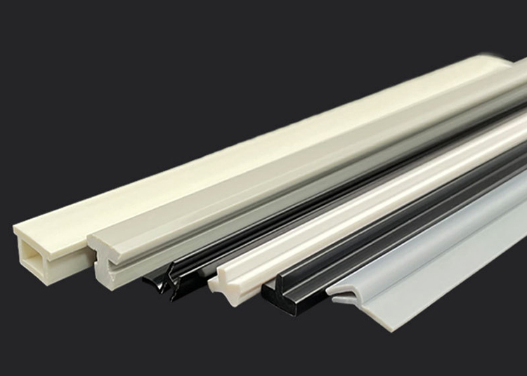 Extruded PVC Profiles PVC Door Window Profiles Inhouse Pelletizing Hongdian Newtech Plastic