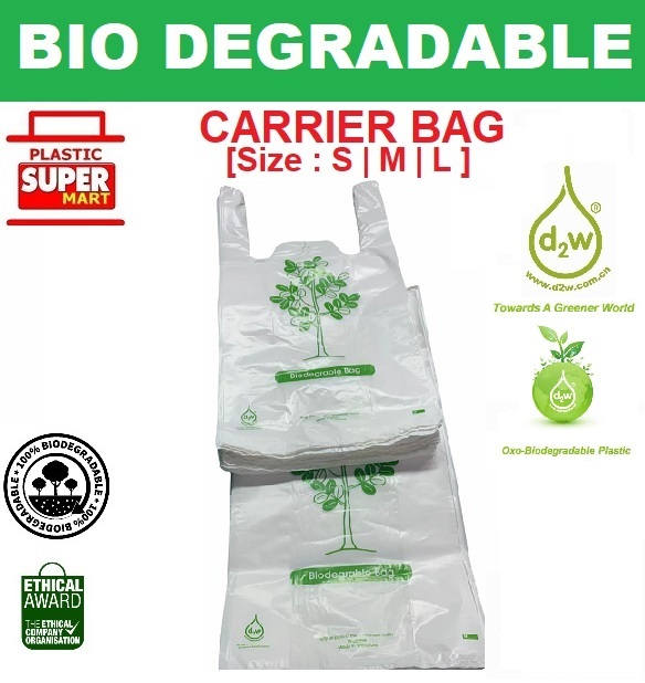 BIODEGRADABLE D2W PLASTIC SINGLET BAG Plasticsupermart
