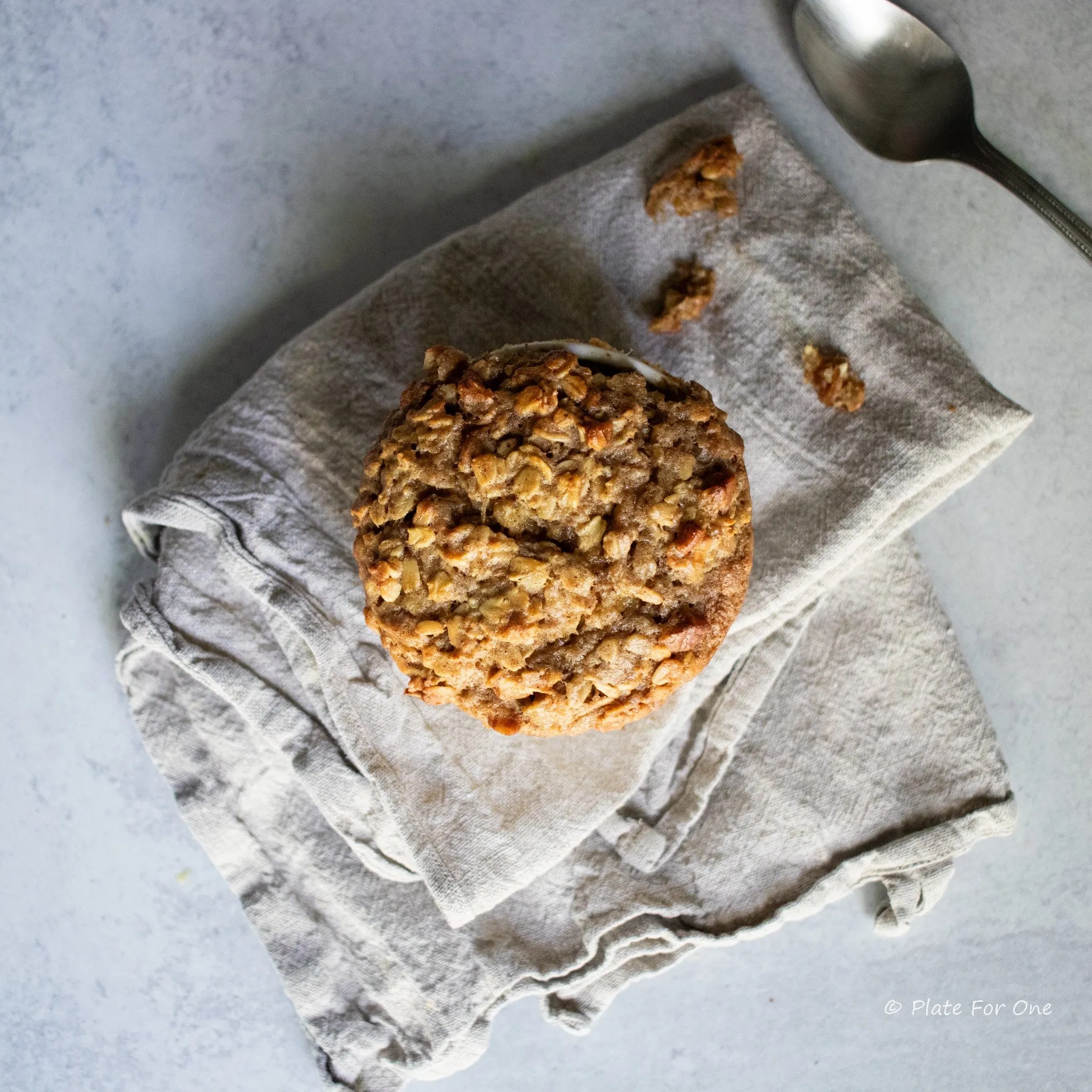 Baked Banana Bread Oatmeal Plate For One