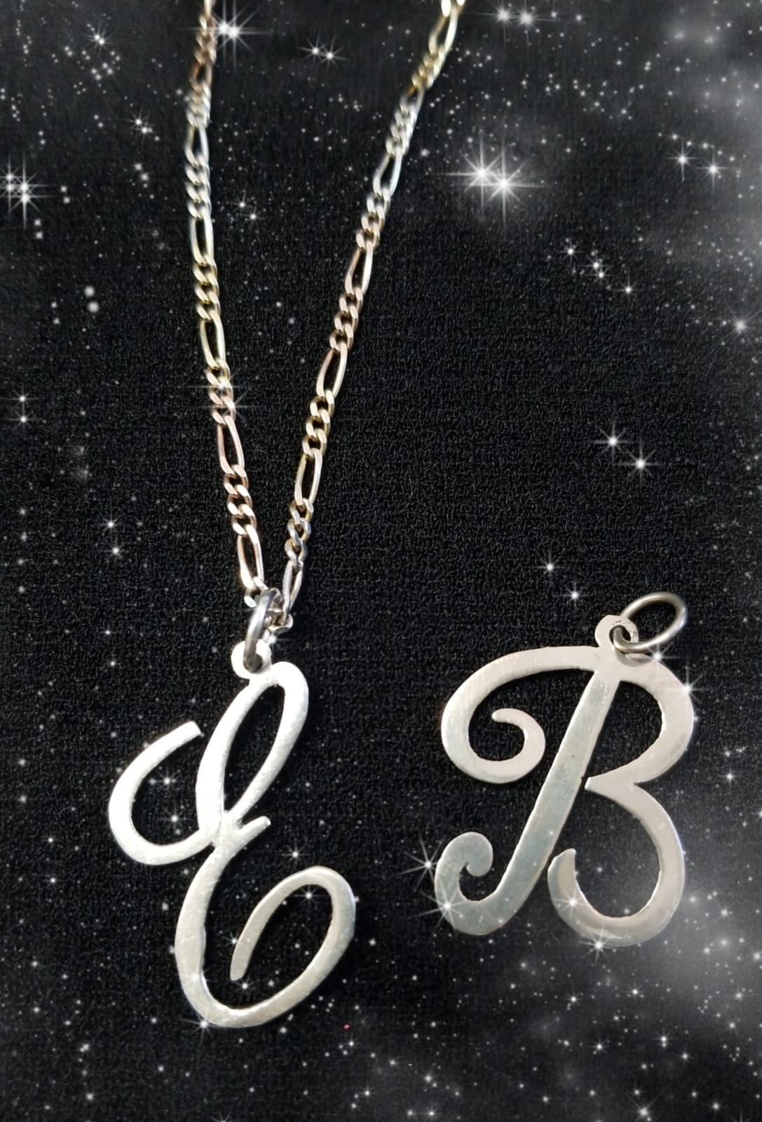 CADENA Y LETRA DE PLATA 526 Plateria Fitz