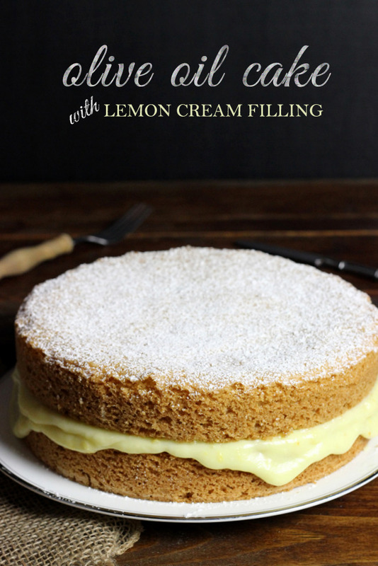 Olive Oil Cake with Lemon Cream Filling